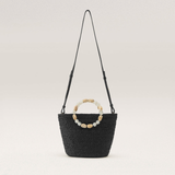 Narce Basket Bag in Charcoal/Natural