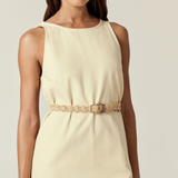 Sara Raffia Crochet Belt in Natural