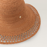 Zuri Raffia Sun Hat in Salmon