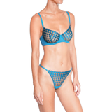 Deco Dots Underwired Bra in Turquoise