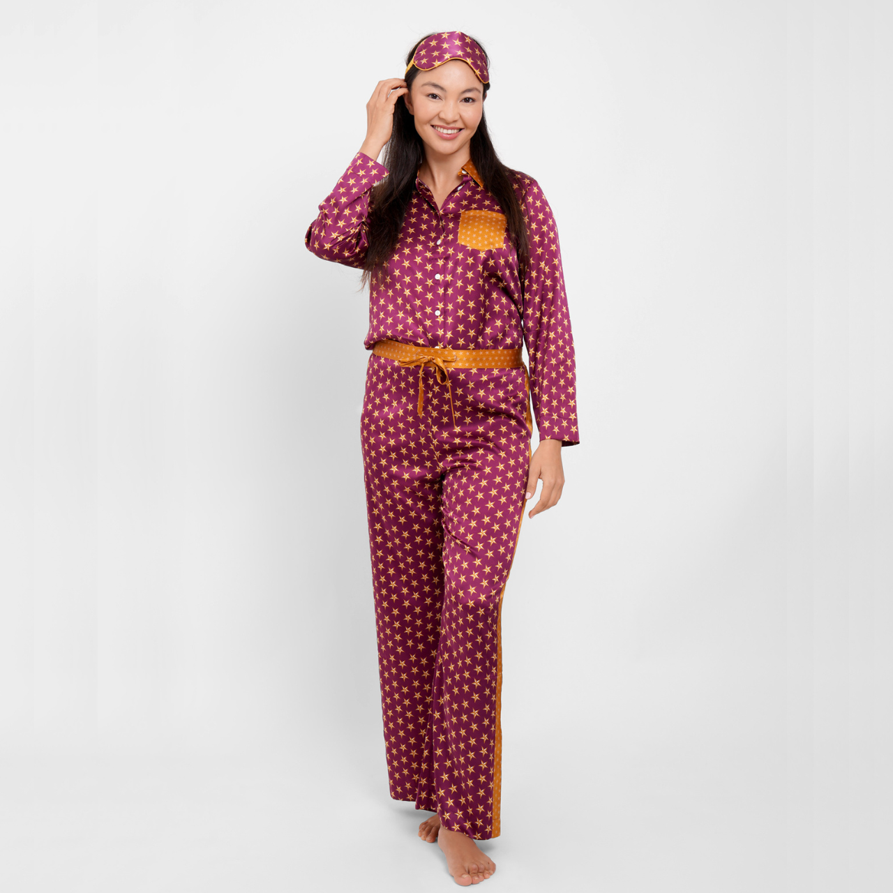 Burgundy Stars Pyjama Set
