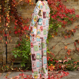 Book Covers Silk Pyjamas in Pale Pink