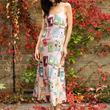 Book Covers Silk Slip Dress in Pale Pink