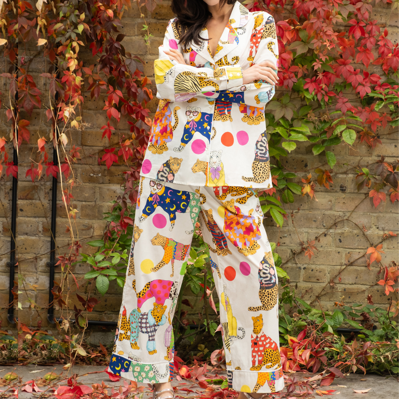 Leopards Can't Change Their Spots Cotton Pyjamas in Ivory