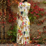 Leopards Can't Change Their Spots Long Silk Robe in Ivory