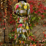 Leopards Can't Change Their Spots Long Silk Robe in Olive