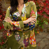 Leopards Can't Change Their Spots Silk Pyjamas in Olive
