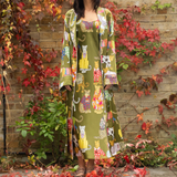 Leopards Can't Change Their Spots Silk Slip Dress in Olive