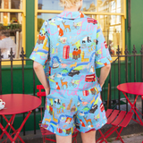 London Blue Short Linen Pyjama Set