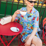 London Blue Short Linen Pyjama Set