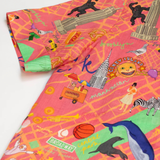 New York Coral Short Linen Pyjama Set