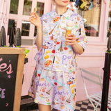 Paris Lilac Short Linen Pyjama Set