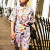 Paris Lilac Short Linen Pyjama Set