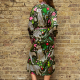 Snow Leopards Long Silk Robe