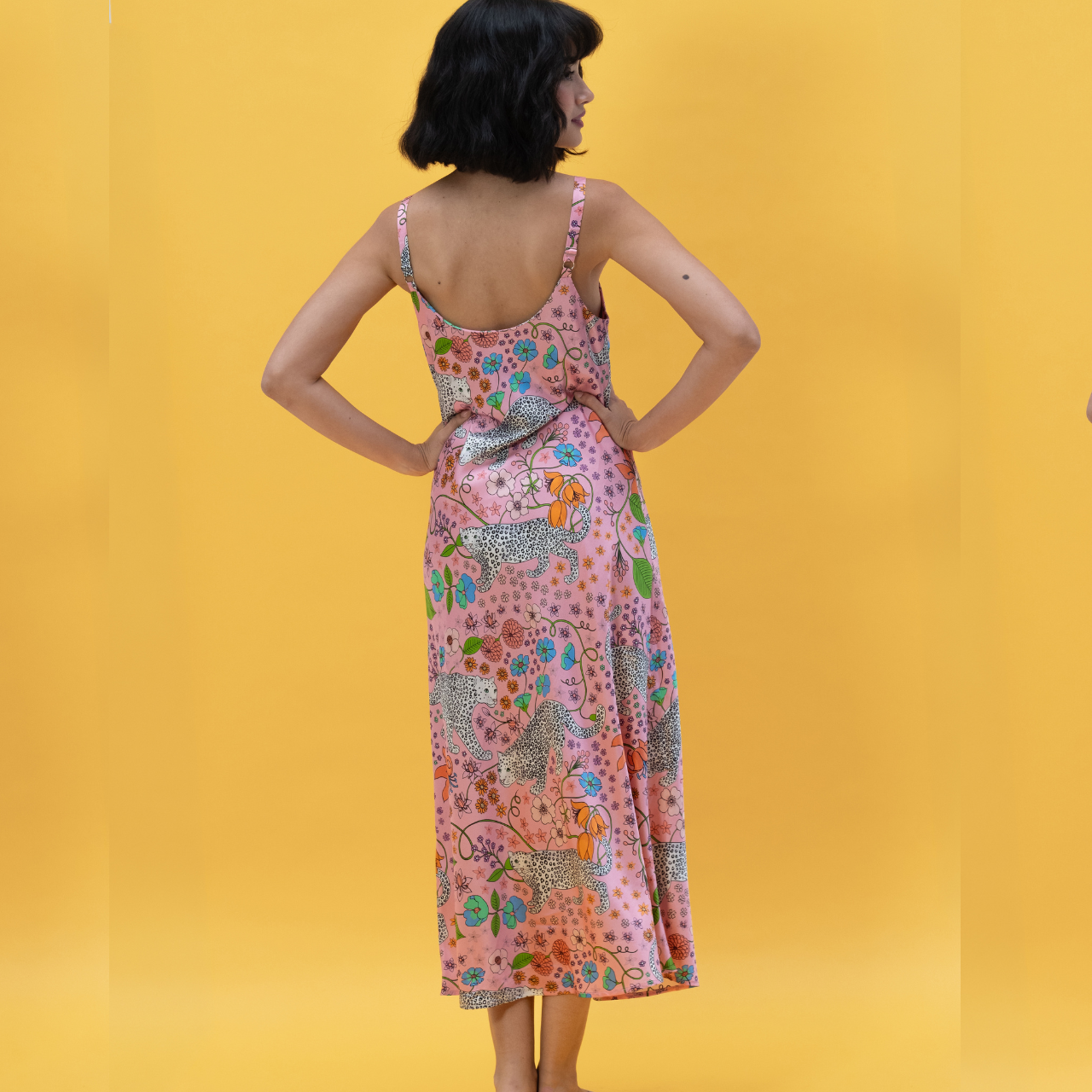 Snow Leopards Silk Slip in Pink