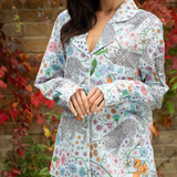 Snow Leopards Cotton Pyjamas in Pale Blue