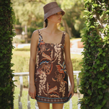 Bali Tiger Brown Short Dress