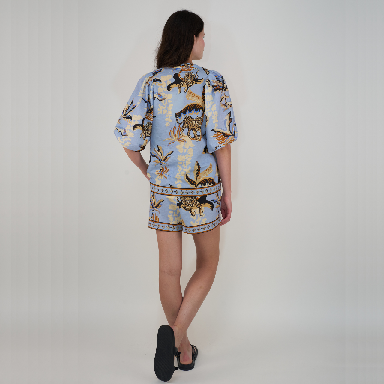 Bali Tiger Light Blue Balloon Shirt