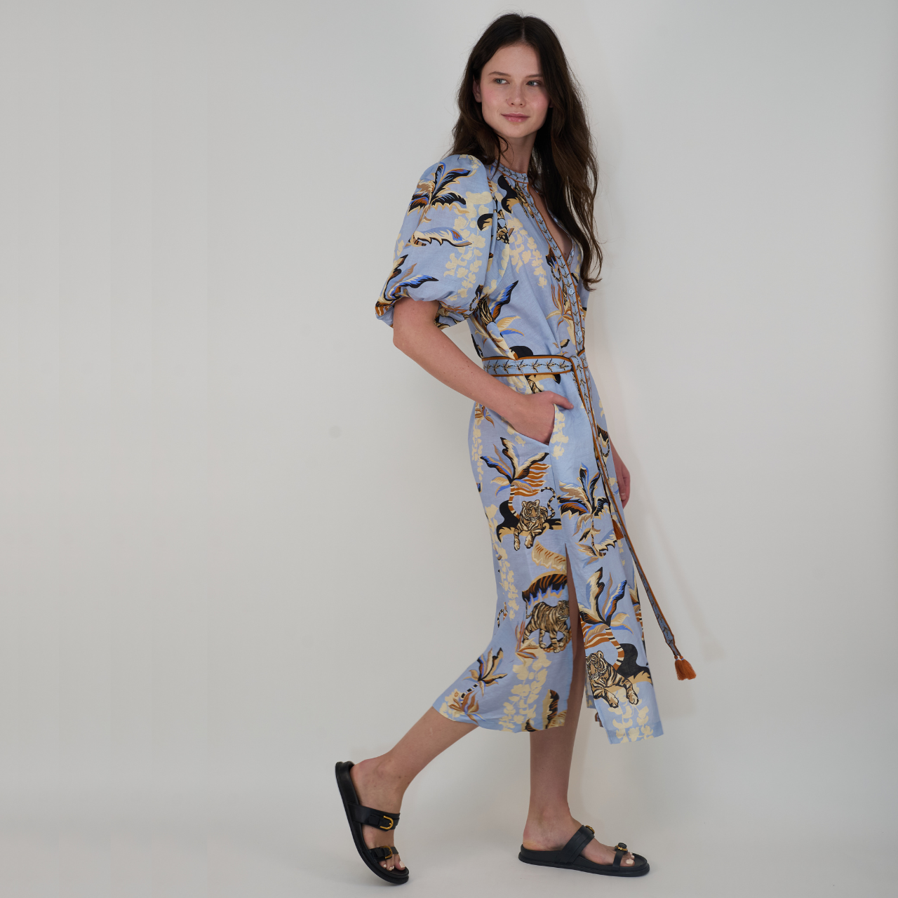 Bali Tiger Light Blue Tunic
