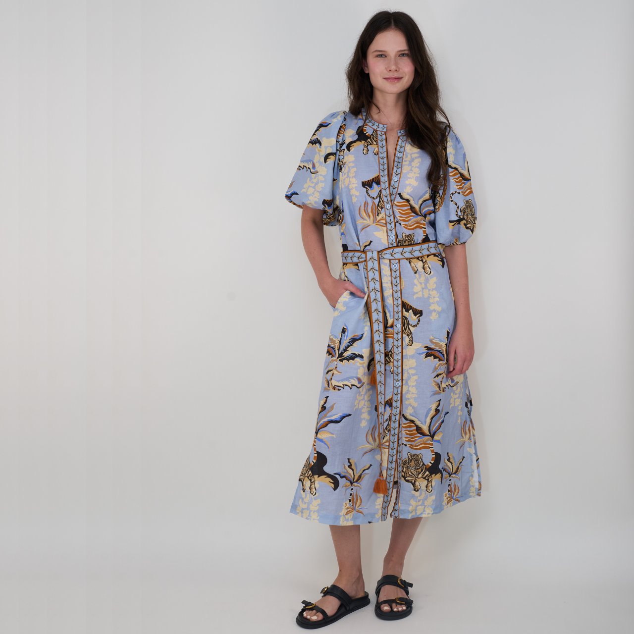 Bali Tiger Light Blue Tunic