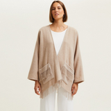 Eponyme Wool Short Poncho in Barley
