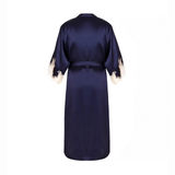 Splendeur Soie Mid-Length Silk Robe in Splendeur Marine