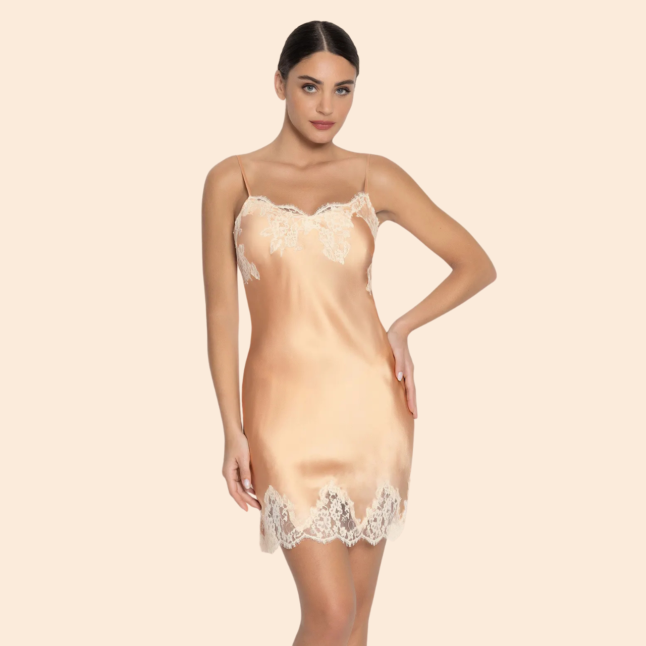 Splendeur Soie Nightdress in Splendeur Peche