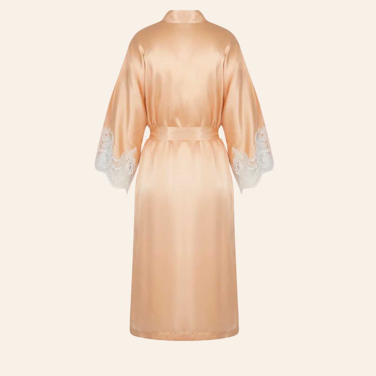 Splendeur Soie Mid-Length Silk Robe in Splendeur Peche