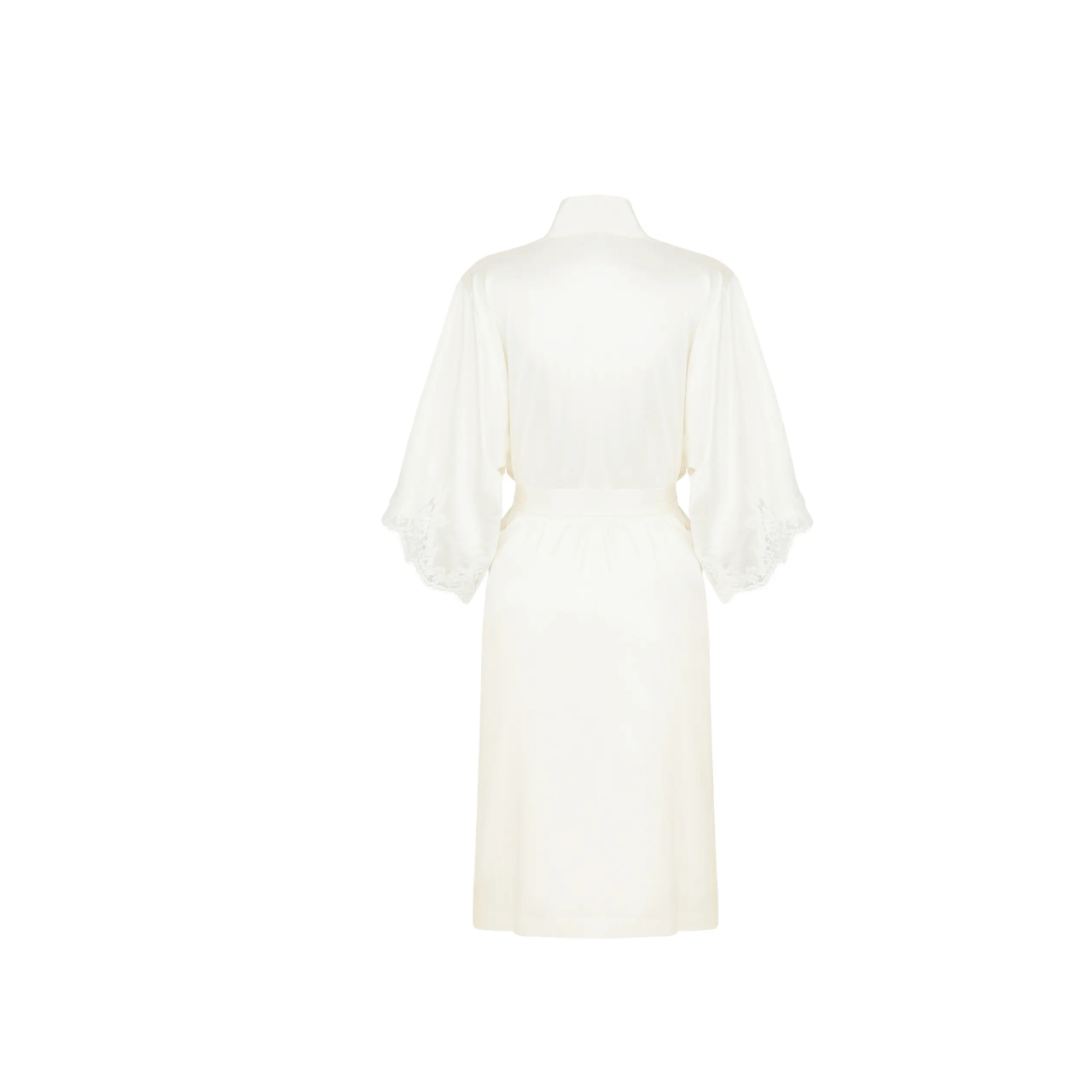 Splendeur Soie Mid-Length Silk Robe in Nacre