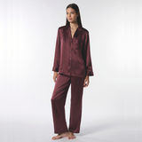Basic Seduction Silk Pyjama in Burgundy