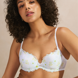 Chen Padded Heart Shape Bra in White Yacht