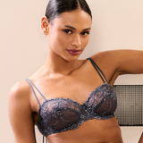 Jane Horizontal Seam Bra in Blue Shadow