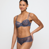 Jane Horizontal Seam Bra in Blue Shadow