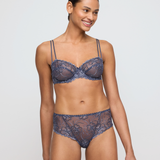 Jane Horizontal Seam Bra in Blue Shadow
