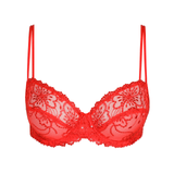 Jane Horizontal Seam Bra in True Red