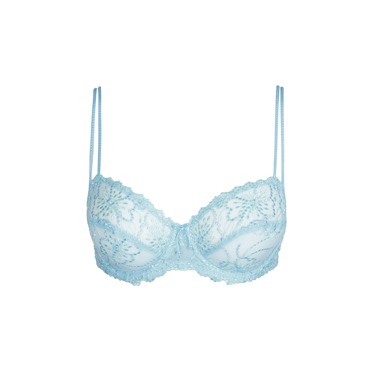 Jane Horizontal Seam Bra in Milky Blue