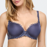Jane Padded Heart Shape Bra in Blue Shadow