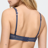 Jane Padded Heart Shape Bra in Blue Shadow