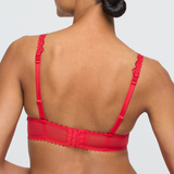 Jane Padded Heart Shape Bra in True Red