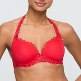 Jane Padded Heart Shape Bra in True Red