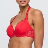 Jane Padded Heart Shape Bra in True Red