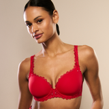 Jane Padded Heart Shape Bra in True Red