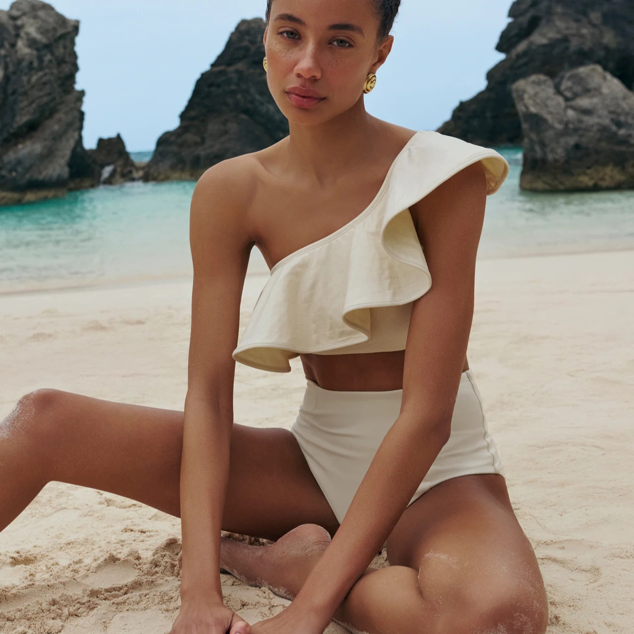 Marie Oliver Doris Bikini Top and Misha Bottom Set in Turtledove