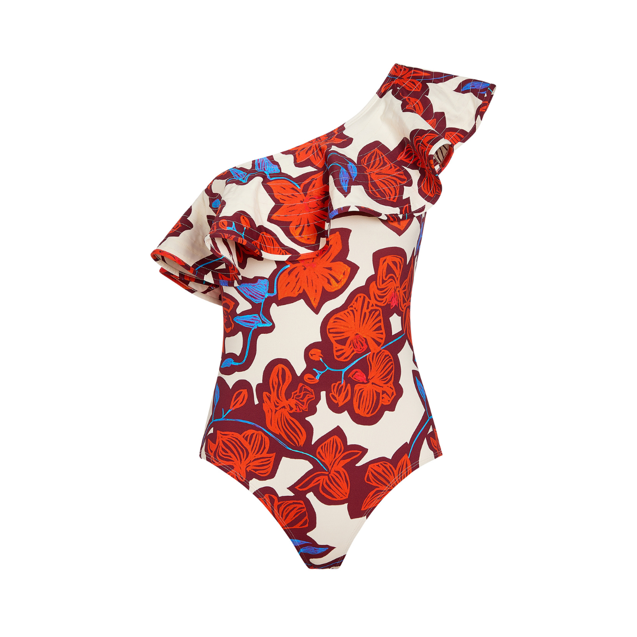 Marie Oliver Marissa One Shoulder Swimsuit in Orchid