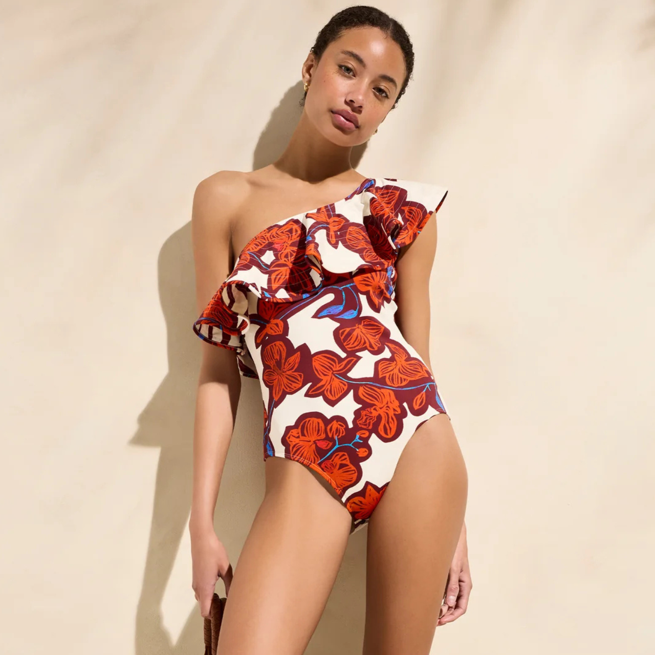 Marie Oliver Marissa One Shoulder Swimsuit in Orchid