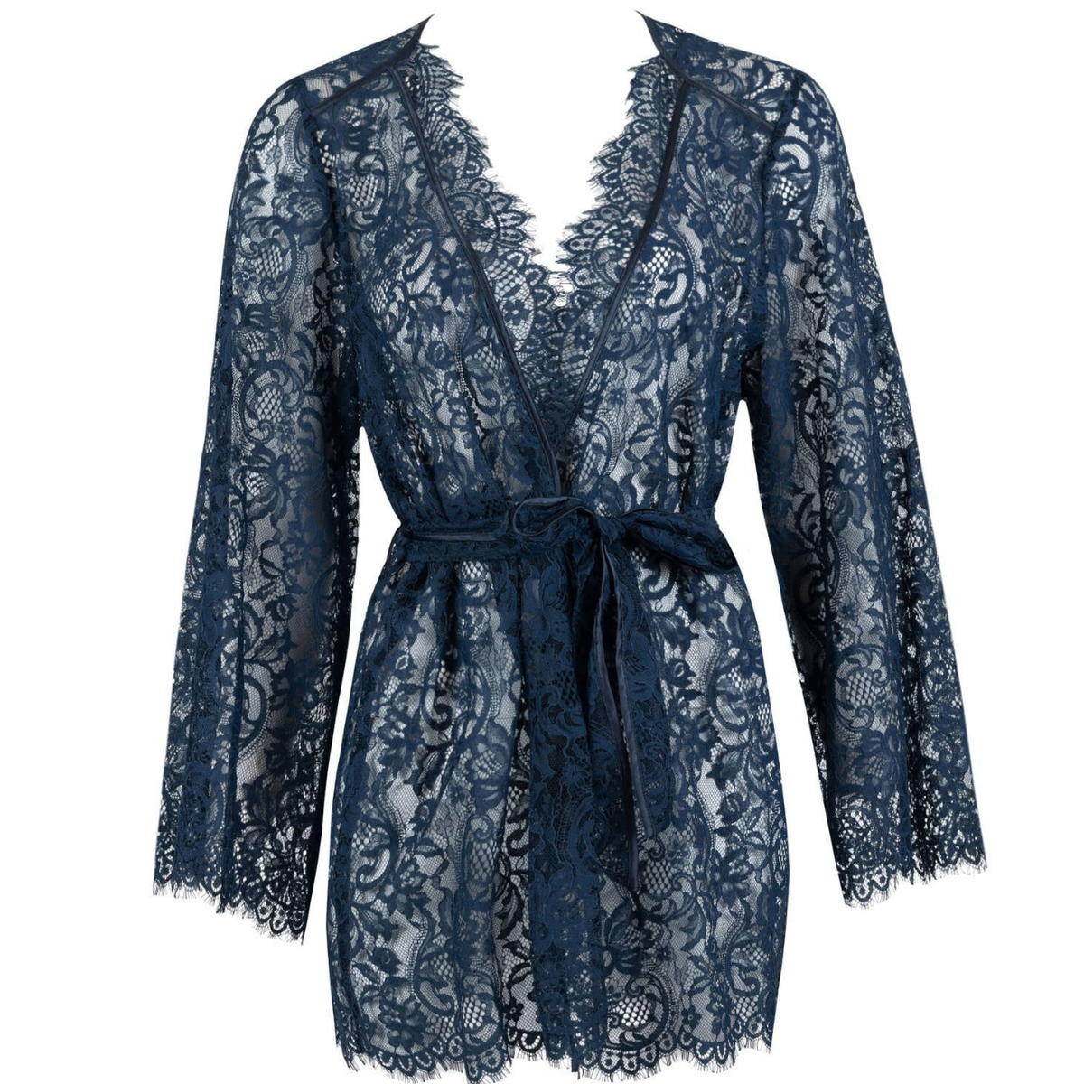 Desiree Short Lace Robe in Nuit