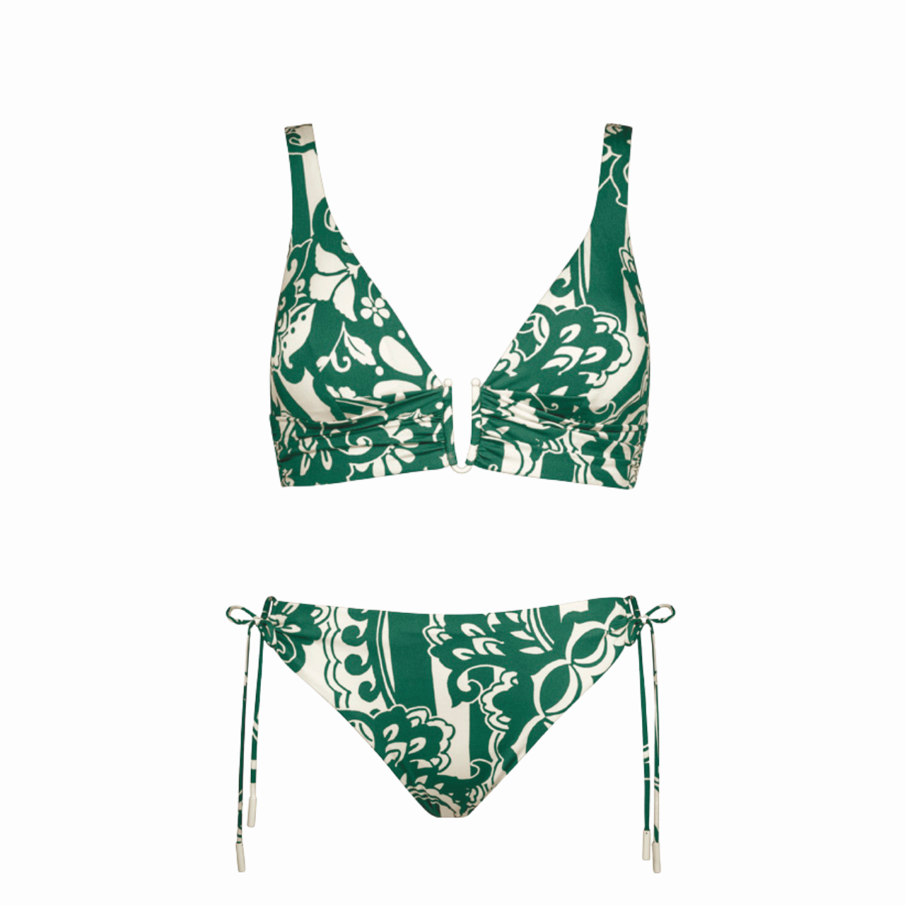 Halcyon Padded Bikini Set in Cream Teal