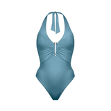 Honesty Padded Halter Swimsuit in Celest