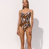 Nomade Underwired Ruched Swimsuit in Nocturne Clay