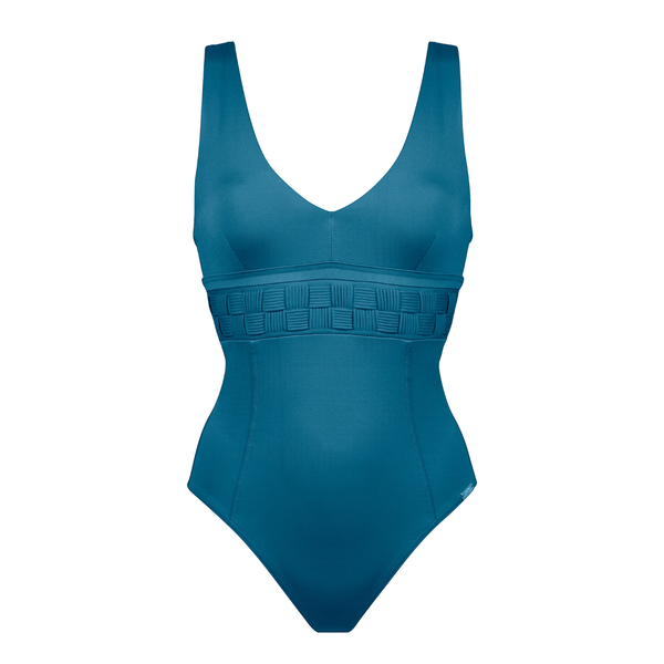 Softline Padded Swimsuit in Mosaic Blue